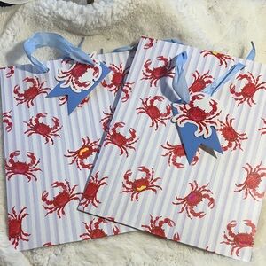 Timree set of 2 crab gift bags 10” x 13”